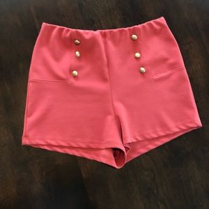 Coral & Gold Shorts